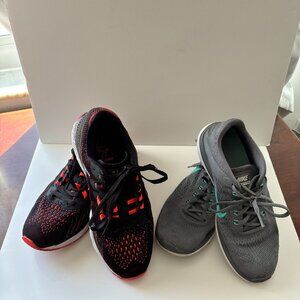 Grey Blue Nike Flex 2016 Run (8), Orange Black 361 Degrees Strata 3 (8.5) Women